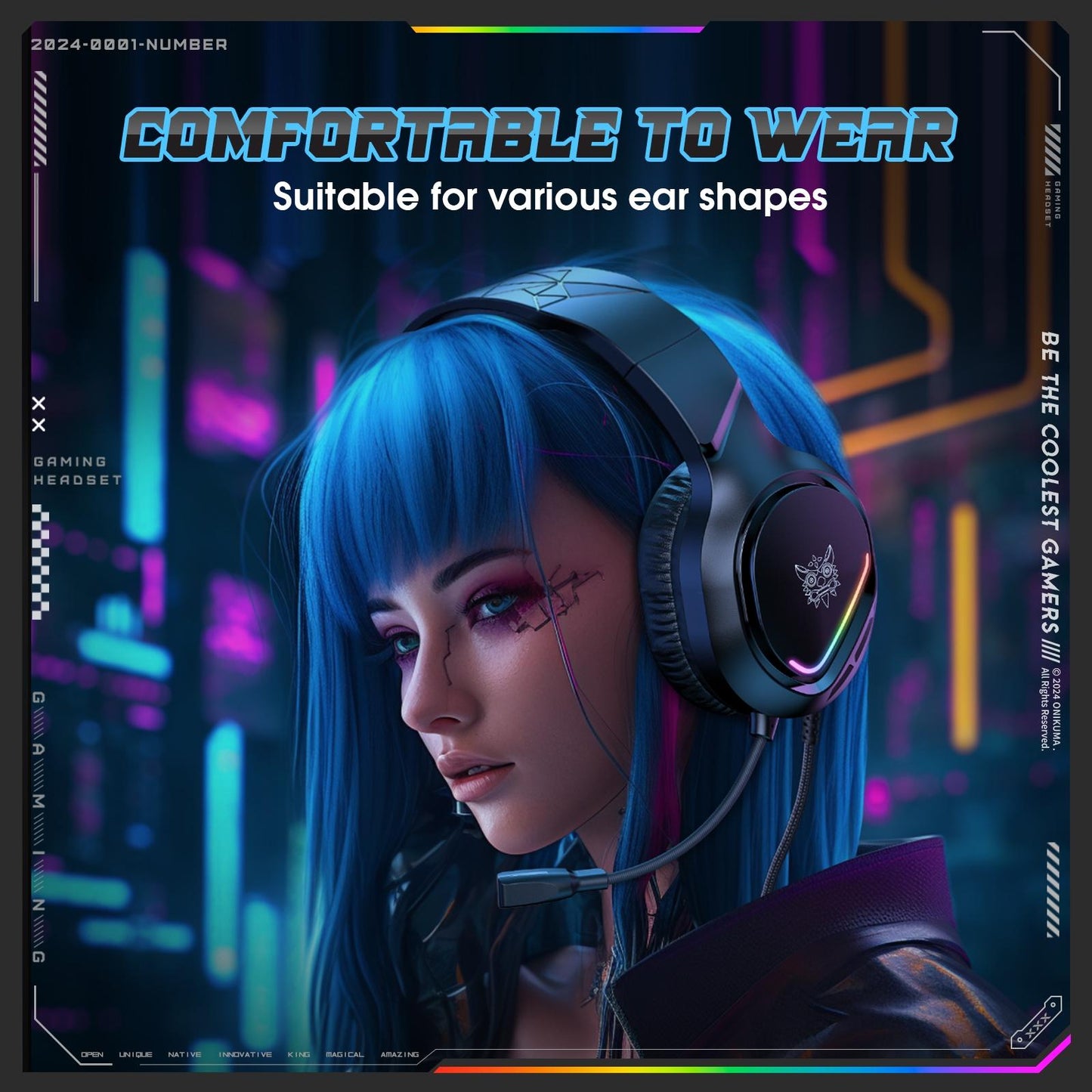 Rgb Gaming Headset With Mic 2.2M Cable Black