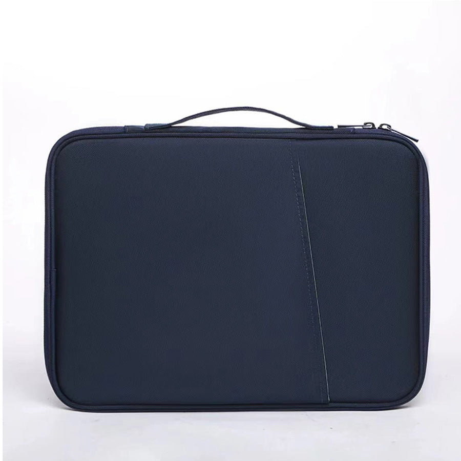 Grey & Navy Blue 360° Protective Laptop & Tablet Sleeve with Accessory Organizer - Water-Repellent Carrying Case