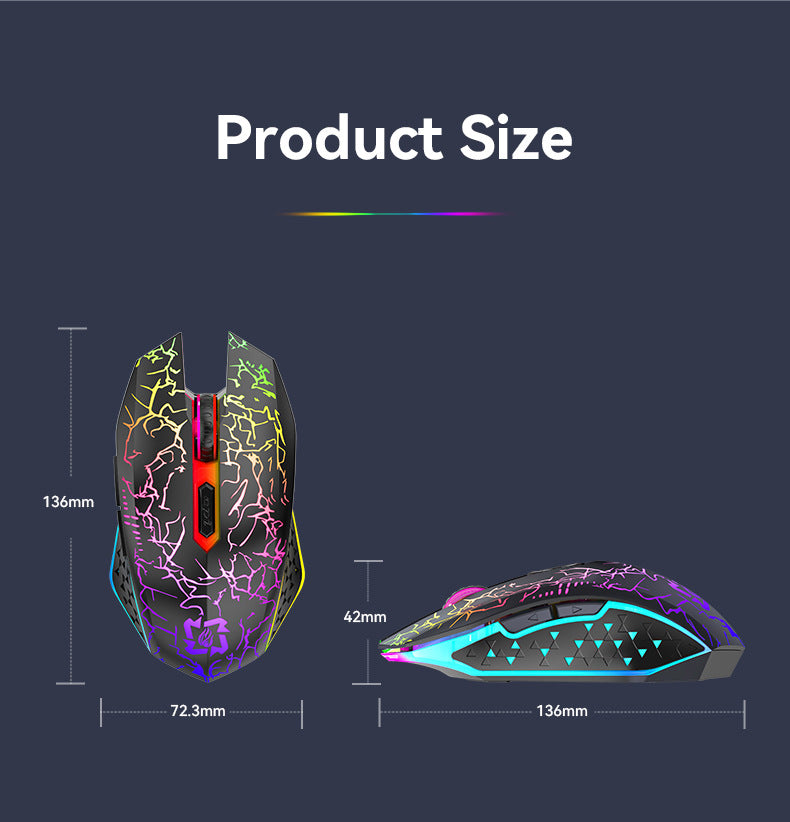 Ergonomic Dual-Mode Wireless Gaming Mouse - Mute Buttons, Adjustable DPI, Rechargeable, Multi-Assist Keys