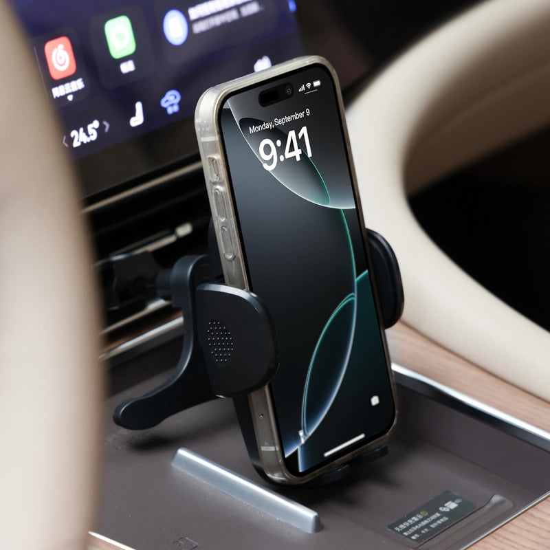 Urbanoki 4 in 1 Car Phone Holder Dashboard Windshield Vent Mount for All Phones - Black