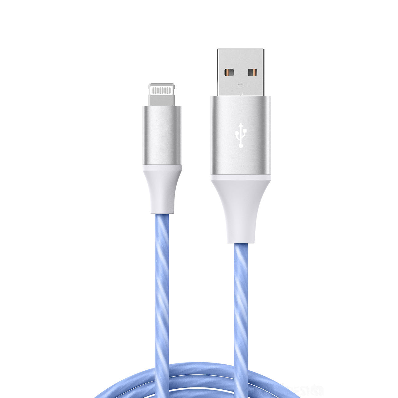 Laser 1m USB to i-Device LED Charge Cable (Blue)