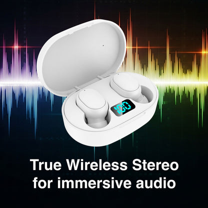 Laser True Wireless Earphones LED Display White