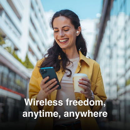 Laser True Wireless Earphones LED Display White