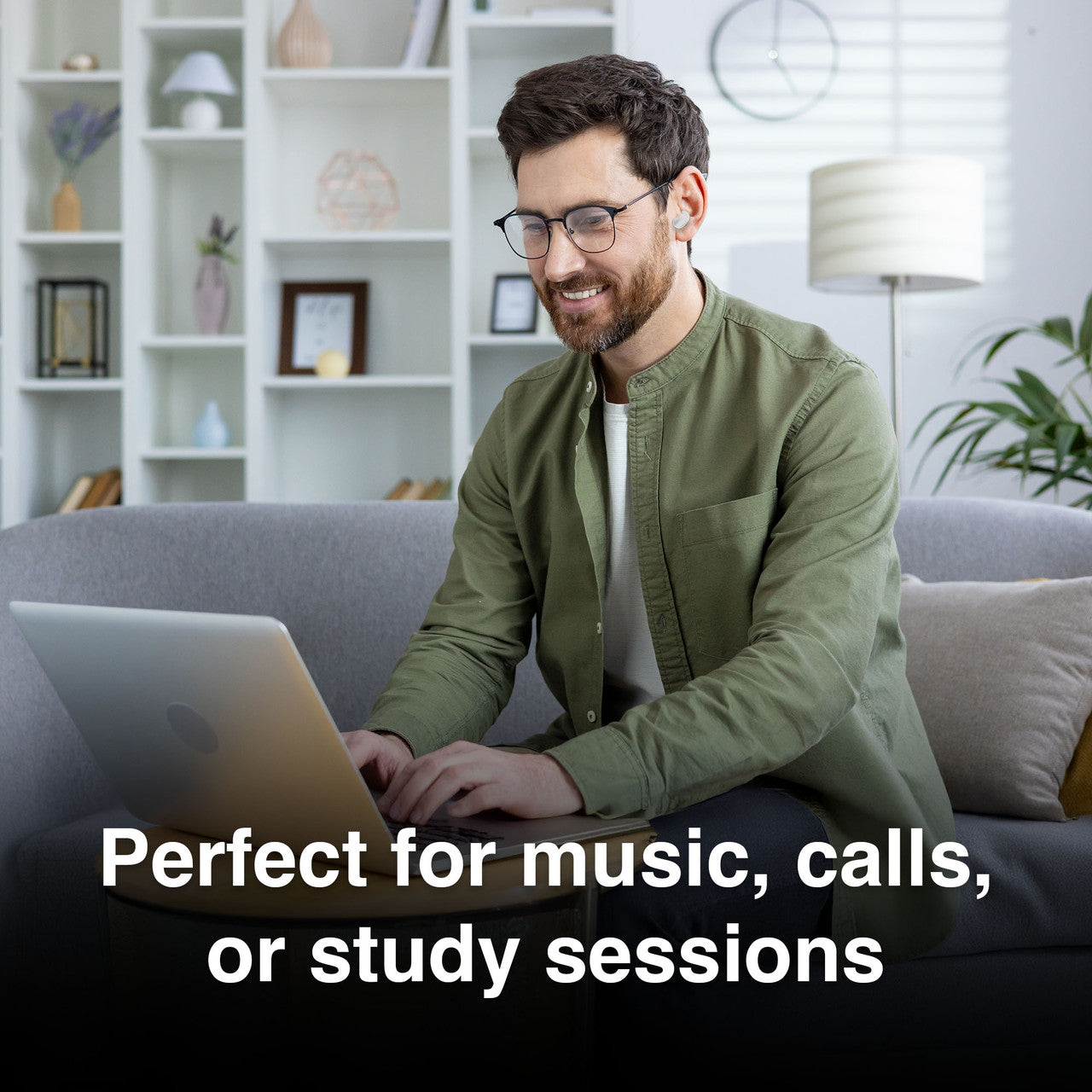 Laser True Wireless Earphones LED Display White