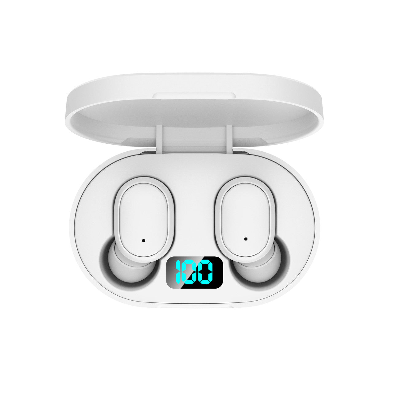 Laser True Wireless Earphones LED Display White