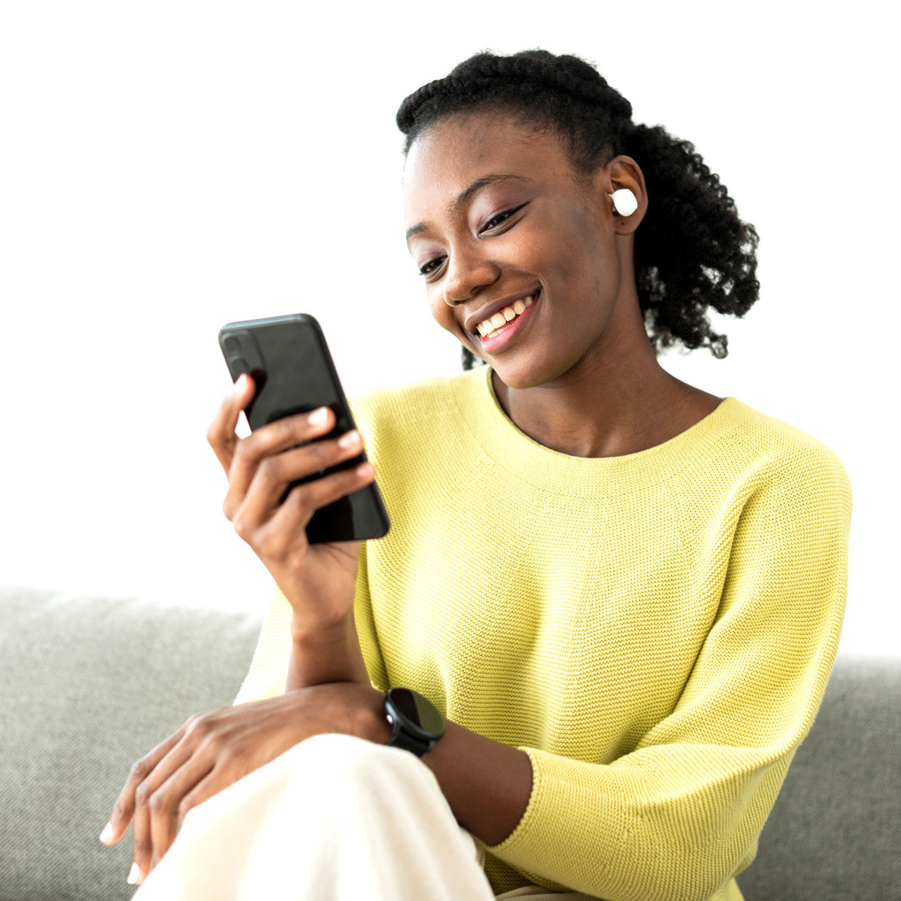 Laser True Wireless Earphones LED Display White