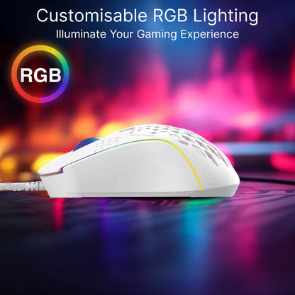 White RGB Gaming Mouse – Lightweight High DPI
