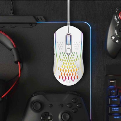 White RGB Gaming Mouse – Lightweight High DPI