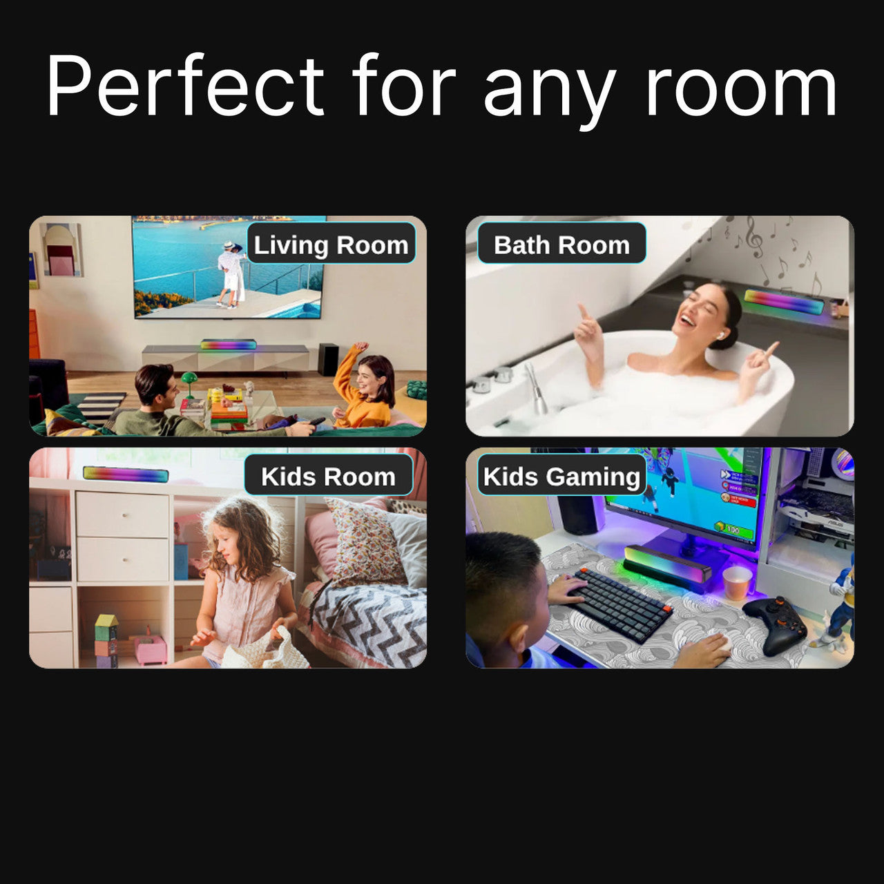 Laser RGB Bluetooth Gaming Soundbar Black