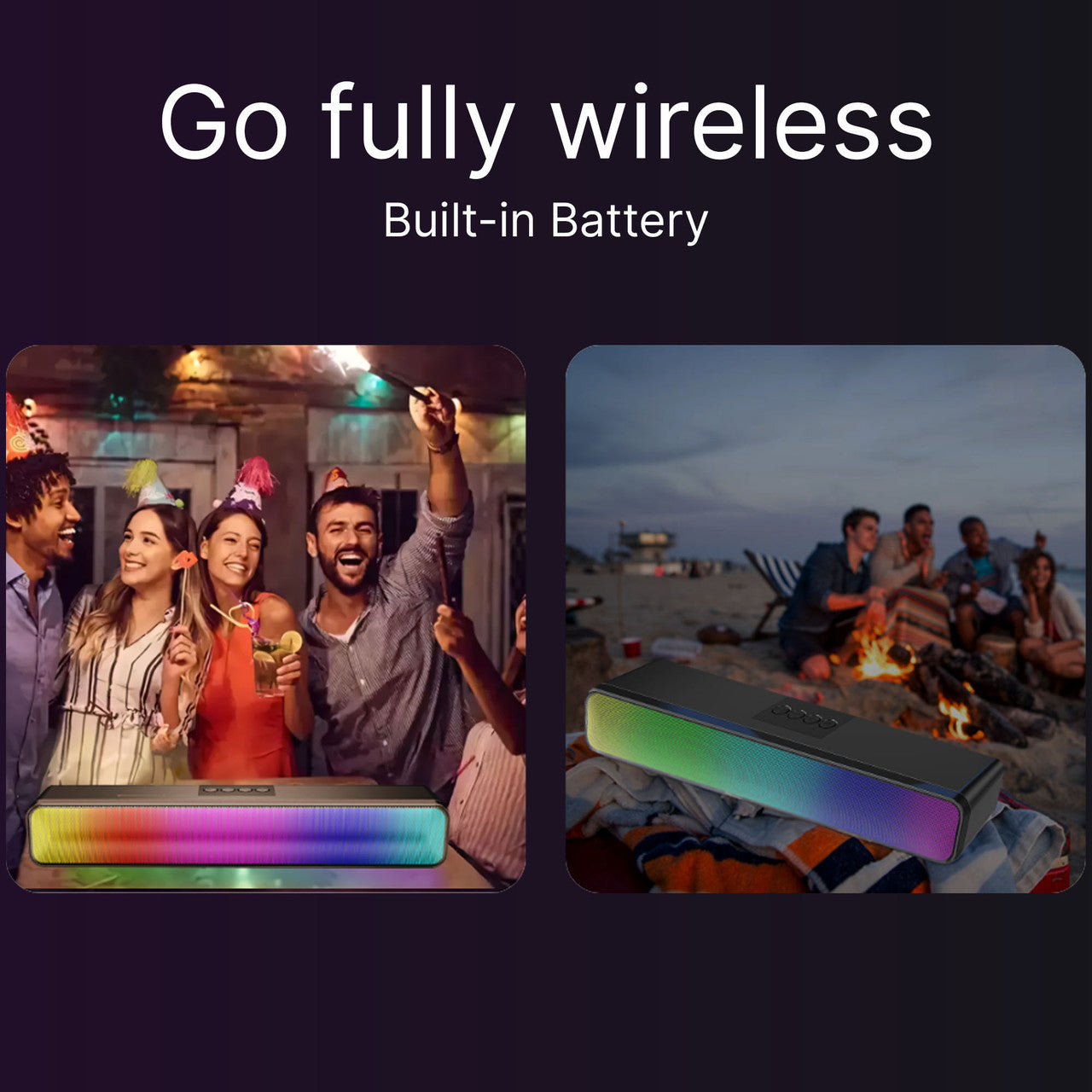 Laser RGB Bluetooth Gaming Soundbar Black