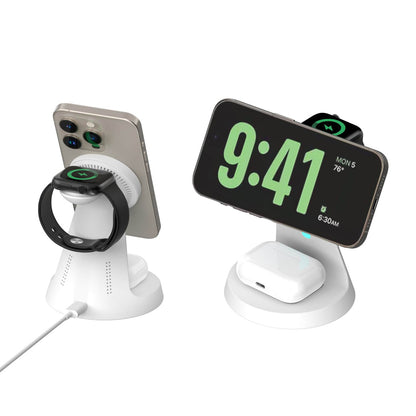 Laser 3 in 1 Wireless Charging Stand White