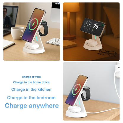 Laser 3 in 1 Wireless Charging Stand White