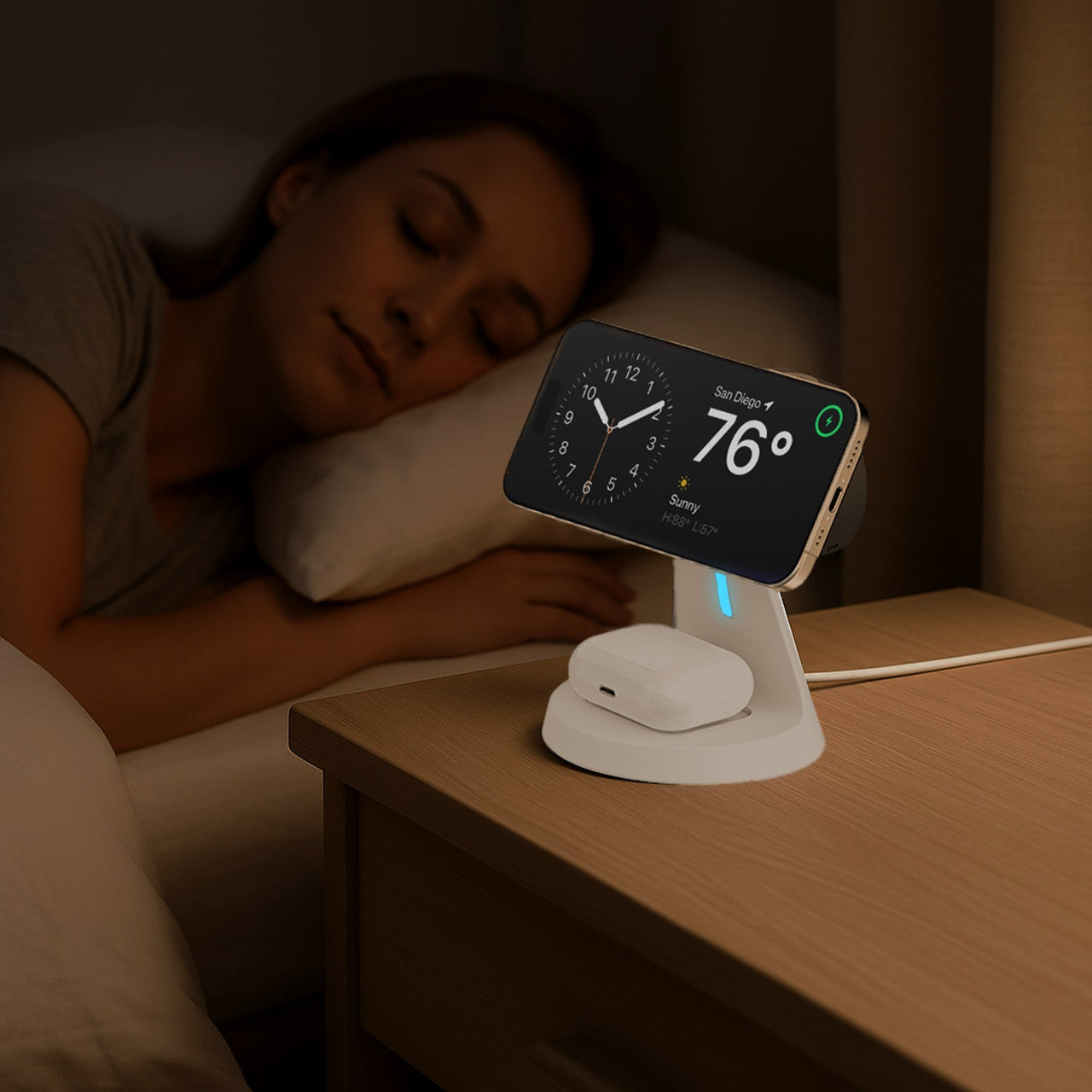 Laser 3 in 1 Wireless Charging Stand White