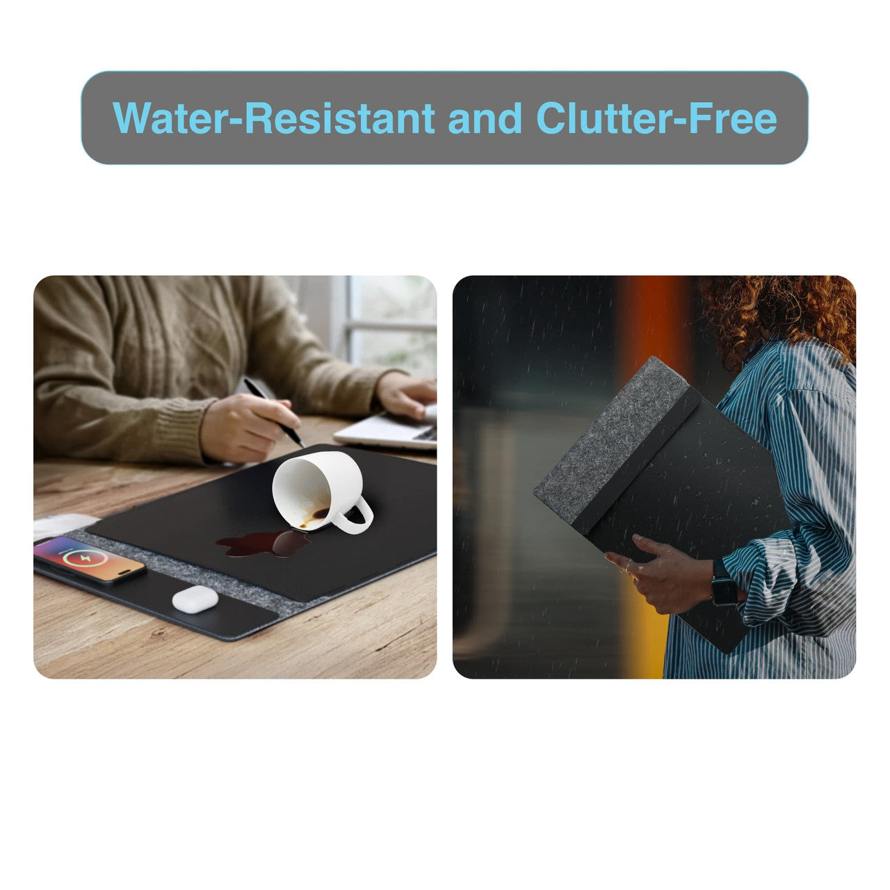 Laser Wireless Charging Laptop Sleeve Up to 16 Inch Black