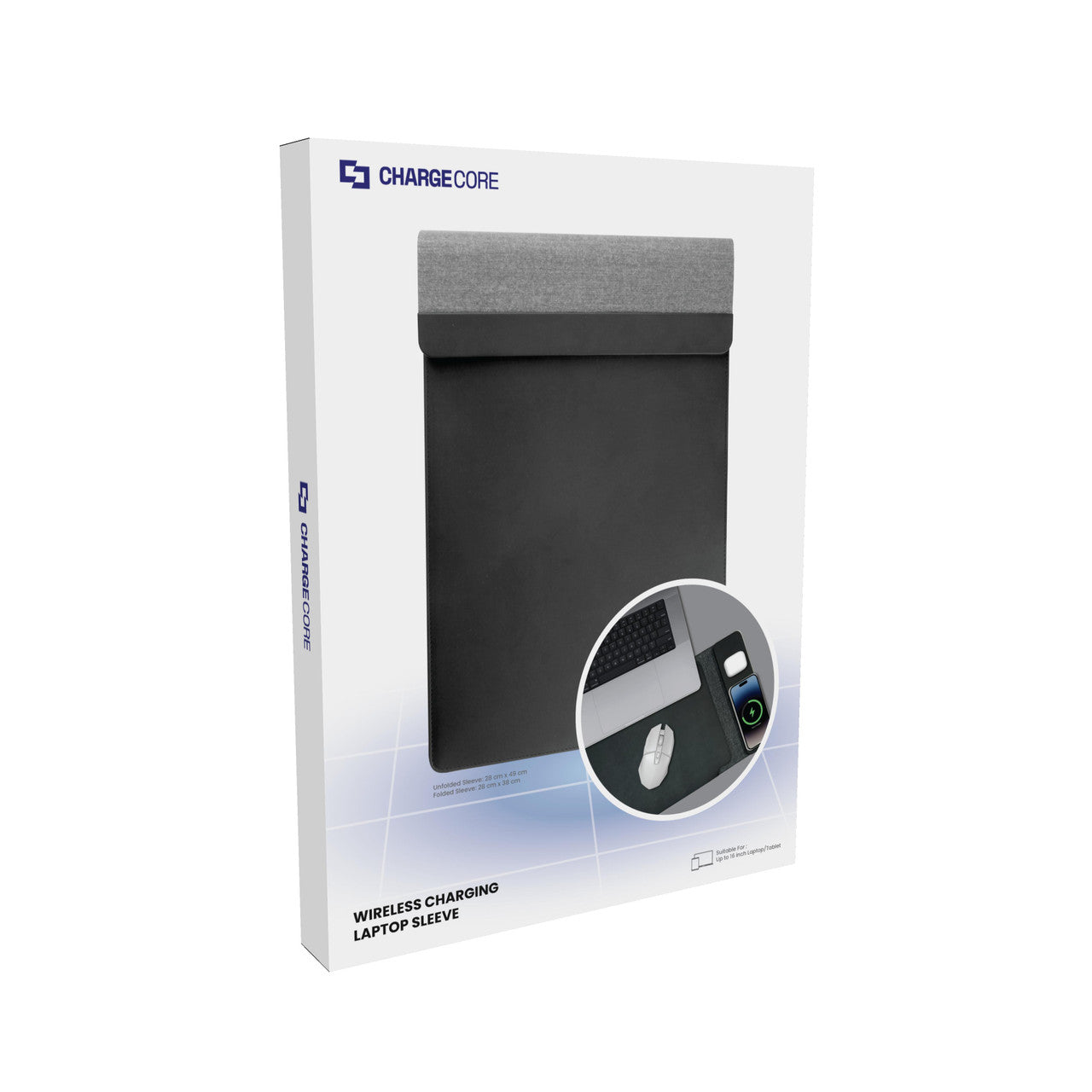 Laser Wireless Charging Laptop Sleeve Up to 16 Inch Black