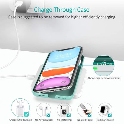 CHOETECH T511BW Fast Wireless Charging Pad Black And White 2 Pack