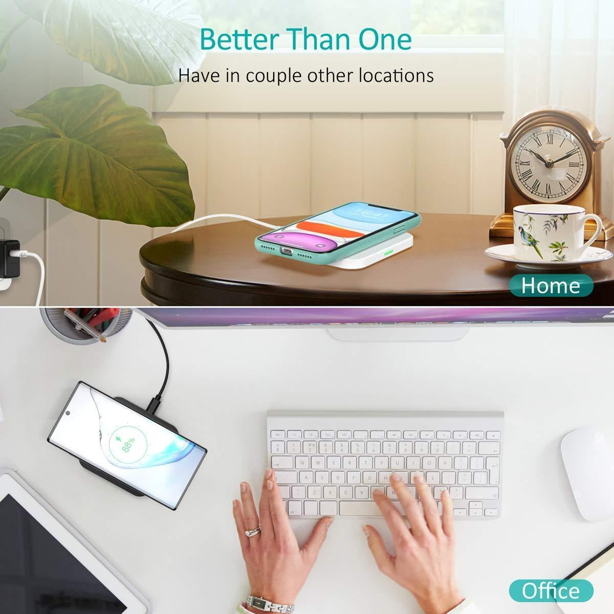 CHOETECH T511BW Fast Wireless Charging Pad Black And White 2 Pack