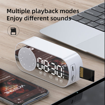 Wireless Bluetooth Speaker Alarm Clock Music Radio Player Timer Hands-Free Calling