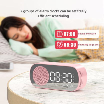 Wireless Bluetooth Speaker Alarm Clock Music Radio Player Timer Hands-Free Calling