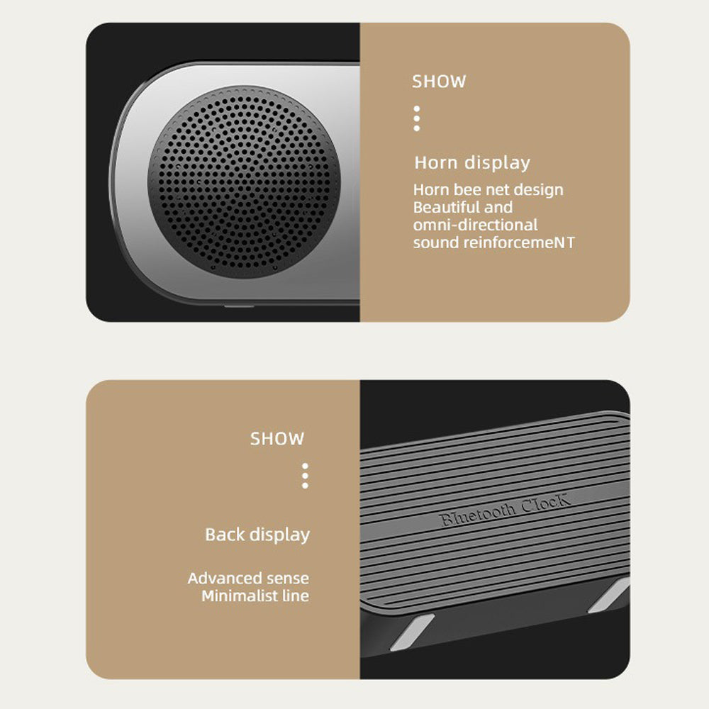 Wireless Bluetooth Speaker Alarm Clock Music Radio Player Timer Hands-Free Calling