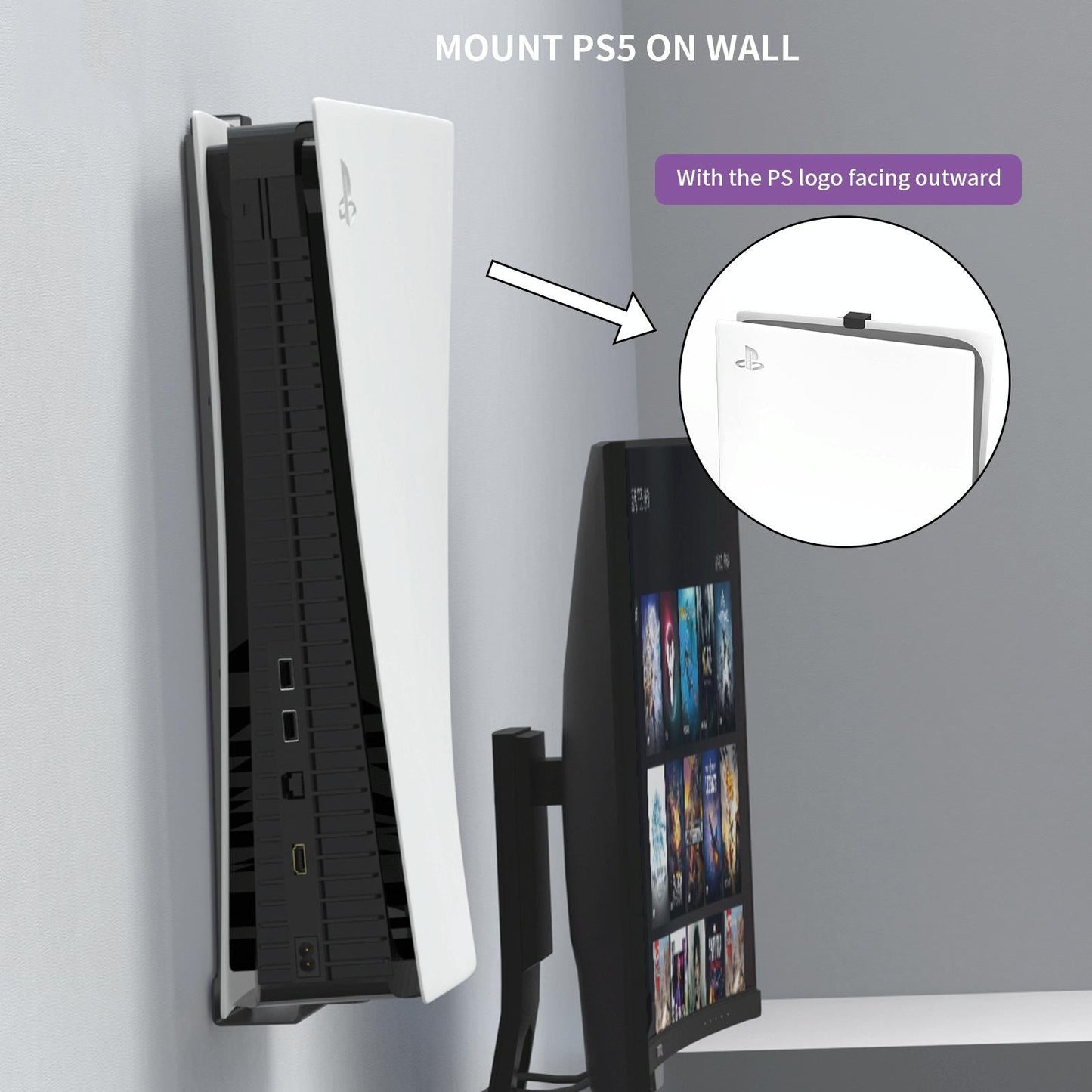 Wall Bracket & Storage Hook for PS5 – Mount & Organize