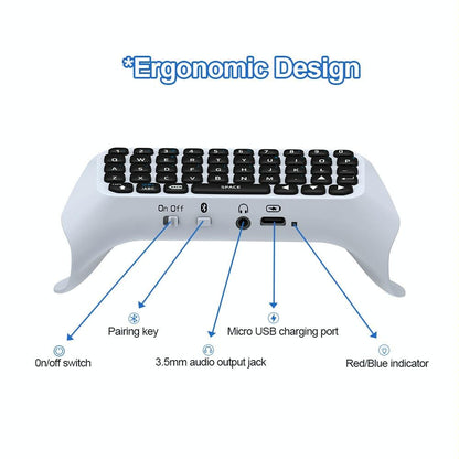 Wireless Bluetooth Keyboard for Ps5 - Chat & Voice Compatible