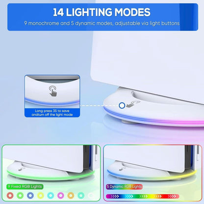 Universal Vertical Cooling Base For Sony Ps5 Slim - Black - Colourful Black