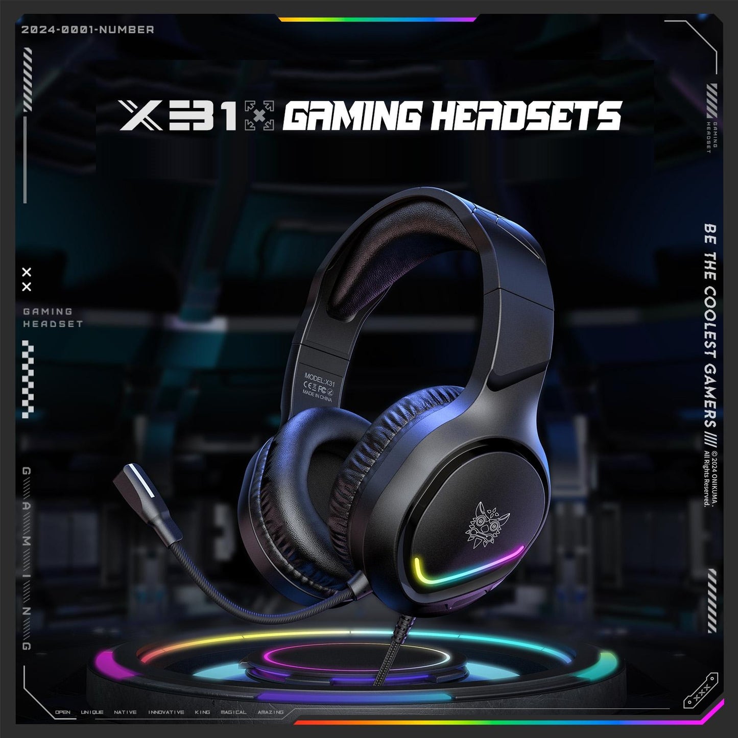 Rgb Gaming Headset With Mic 2.2M Cable Black