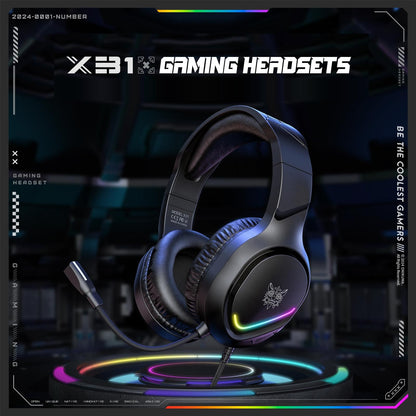 Rgb Gaming Headset With Mic 2.2M Cable Black