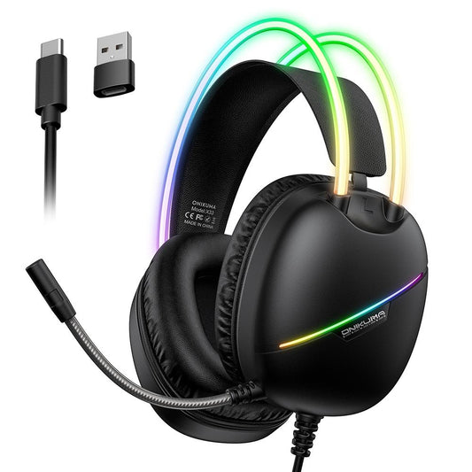 RGB Gaming Headset – 2M Cable, Black & Pink