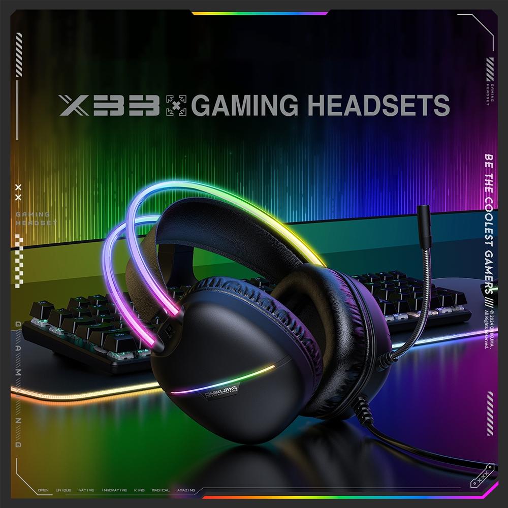 RGB Gaming Headset – 2M Cable, Black & Pink