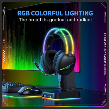 RGB Gaming Headset – 2M Cable, Black & Pink