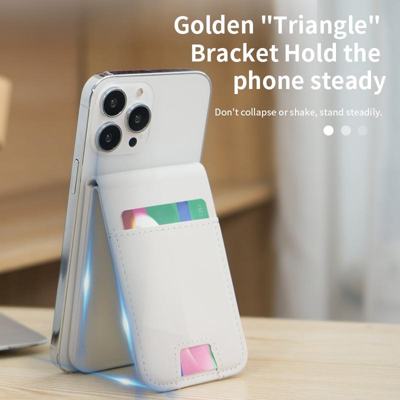 3 In 1 Magnetic Wireless Charger With Card Holder And Phone Bracket - Black