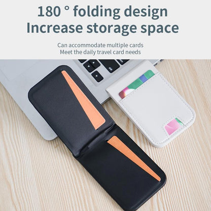 3 In 1 Magnetic Wireless Charger With Card Holder And Phone Bracket - Black