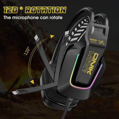 RGB Gaming Headset With Microphone 2.2M Length