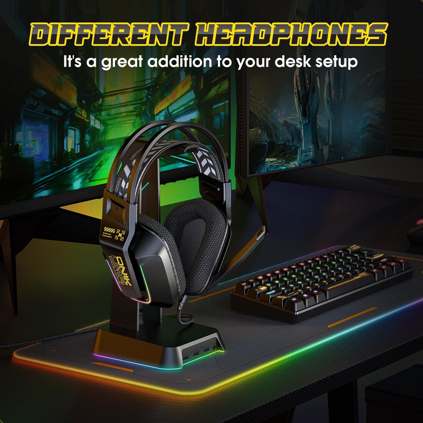 RGB Gaming Headset With Microphone 2.2M Length
