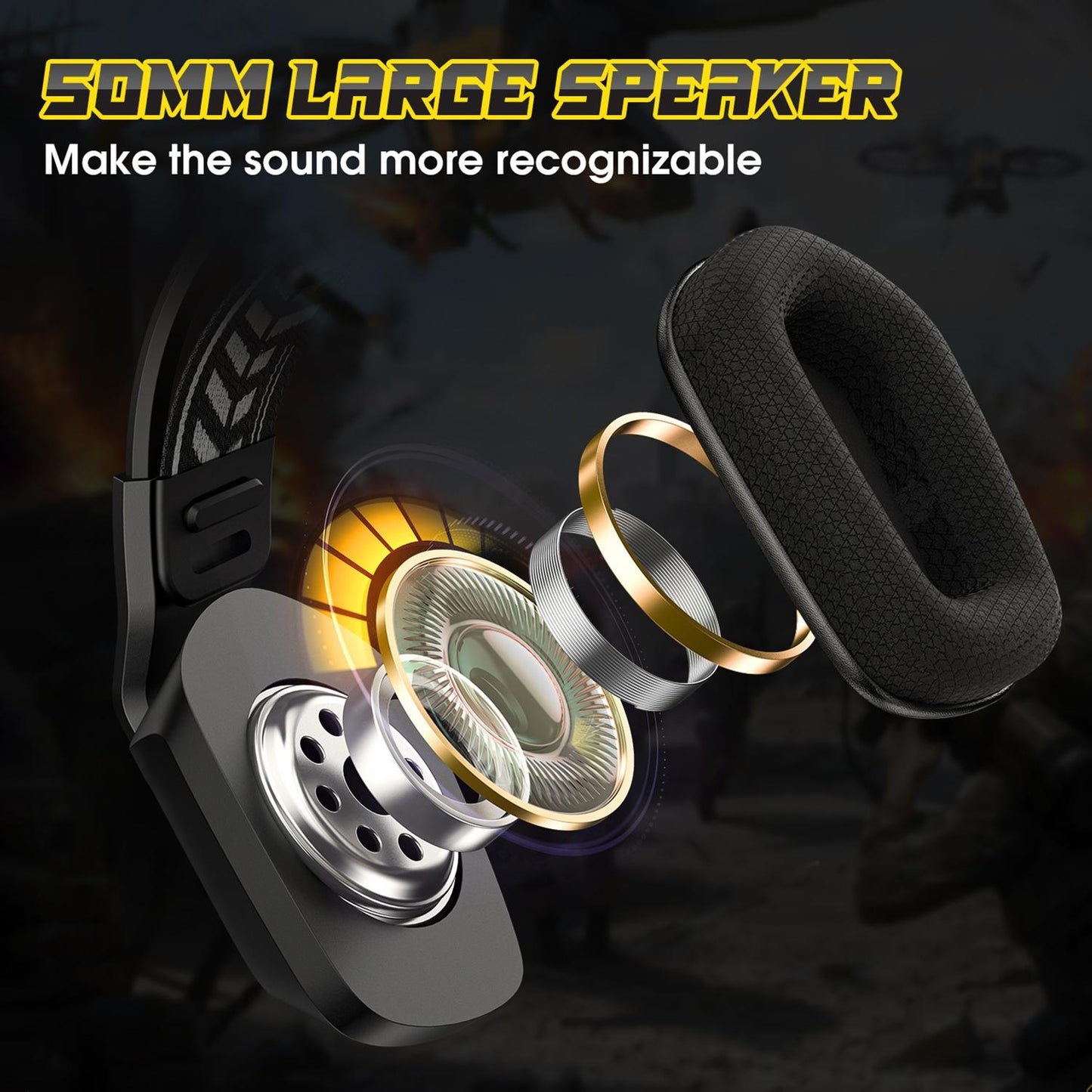 RGB Gaming Headset With Microphone 2.2M Length