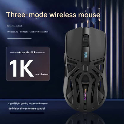 Tri-Mode Wireless Gaming Mouse – 10,000 DPI, 73 g Grey & White