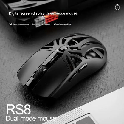 Tri-Mode Wireless Gaming Mouse – 10,000 DPI, 73 g Grey & White