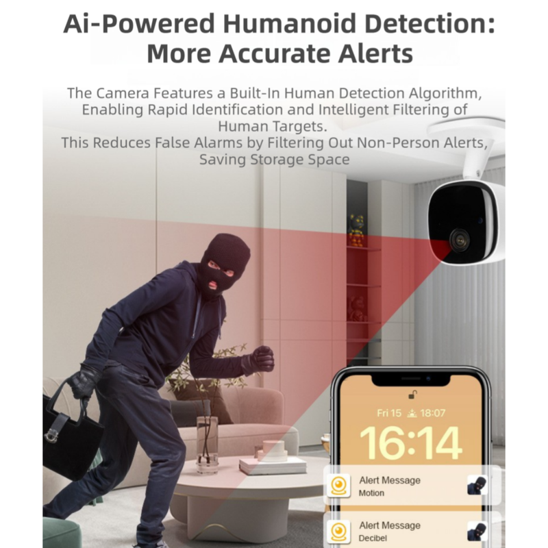 1080P Wireless WiFi Security Camera with Night Vision