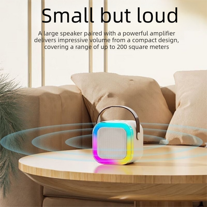 double wheat Portable Mini Karaoke Machine with Wireless Microphone - Bluetooth Speaker for Kids & Adults