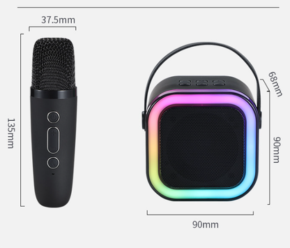 double wheat Portable Mini Karaoke Machine with Wireless Microphone - Bluetooth Speaker for Kids & Adults