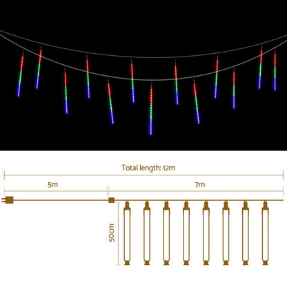Jingle Jollys 7M Christmas Lights Shower Light 288 LED Icicle Falling Metor